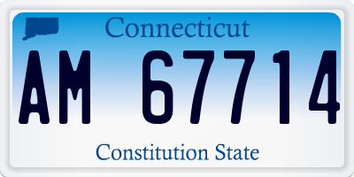 CT license plate AM67714