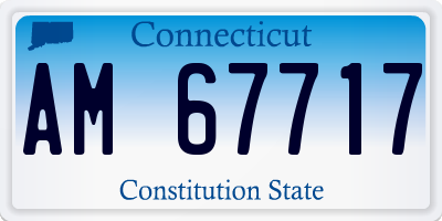 CT license plate AM67717