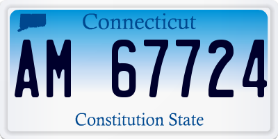 CT license plate AM67724