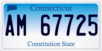 CT license plate AM67725
