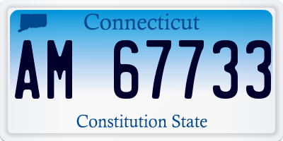 CT license plate AM67733