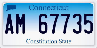 CT license plate AM67735