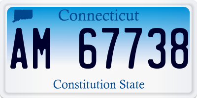 CT license plate AM67738