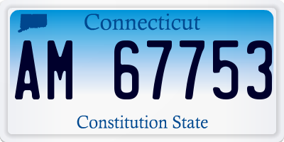 CT license plate AM67753