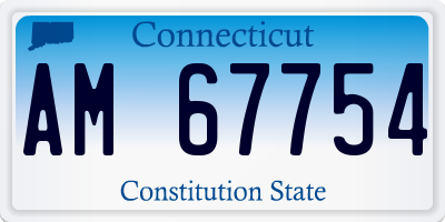 CT license plate AM67754