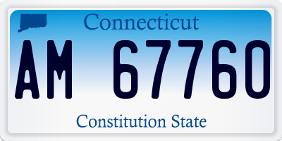 CT license plate AM67760