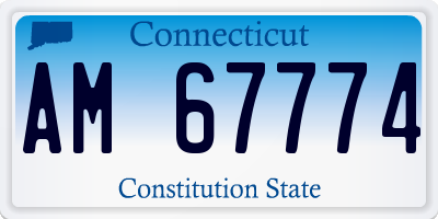 CT license plate AM67774