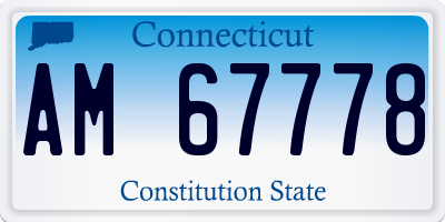 CT license plate AM67778