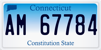 CT license plate AM67784