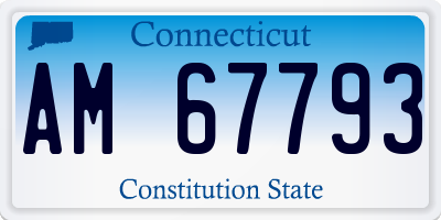CT license plate AM67793