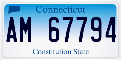 CT license plate AM67794