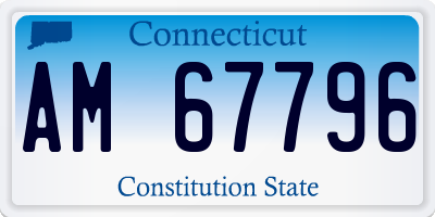CT license plate AM67796