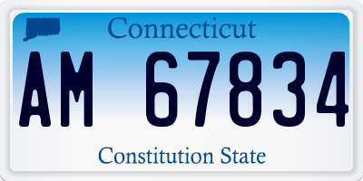 CT license plate AM67834