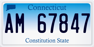 CT license plate AM67847