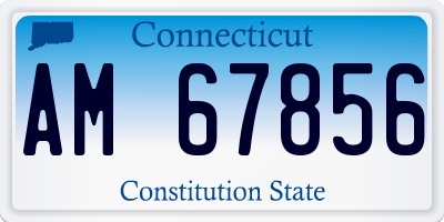 CT license plate AM67856