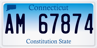 CT license plate AM67874