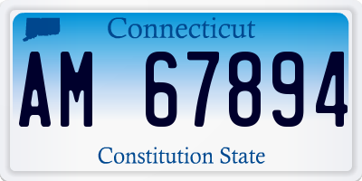 CT license plate AM67894