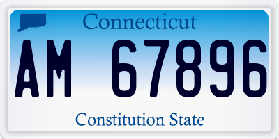 CT license plate AM67896