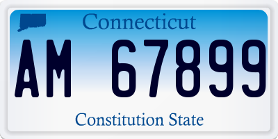 CT license plate AM67899