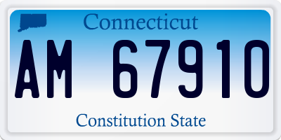 CT license plate AM67910