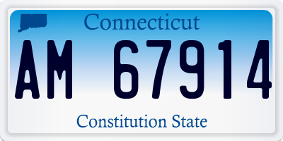 CT license plate AM67914