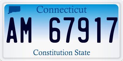 CT license plate AM67917