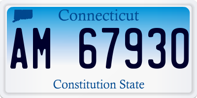 CT license plate AM67930