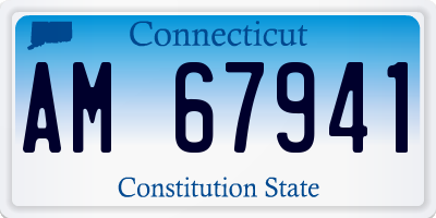 CT license plate AM67941