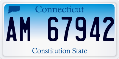 CT license plate AM67942