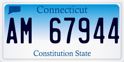 CT license plate AM67944
