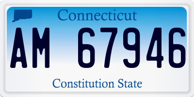 CT license plate AM67946