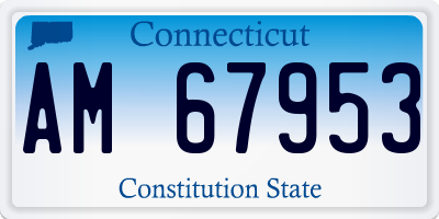 CT license plate AM67953