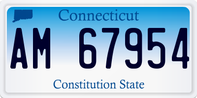 CT license plate AM67954