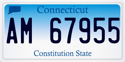 CT license plate AM67955