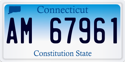 CT license plate AM67961