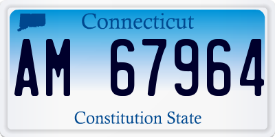 CT license plate AM67964
