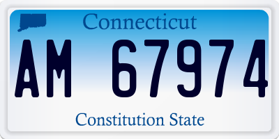 CT license plate AM67974