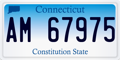 CT license plate AM67975