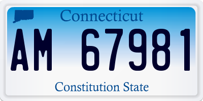 CT license plate AM67981