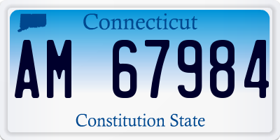 CT license plate AM67984