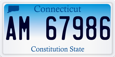 CT license plate AM67986