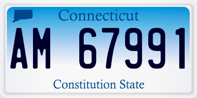 CT license plate AM67991