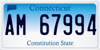 CT license plate AM67994