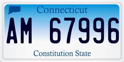 CT license plate AM67996