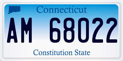CT license plate AM68022