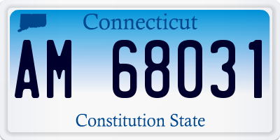 CT license plate AM68031
