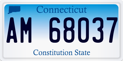 CT license plate AM68037