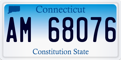 CT license plate AM68076