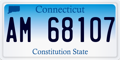 CT license plate AM68107