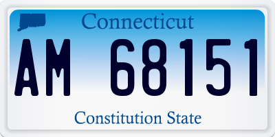 CT license plate AM68151